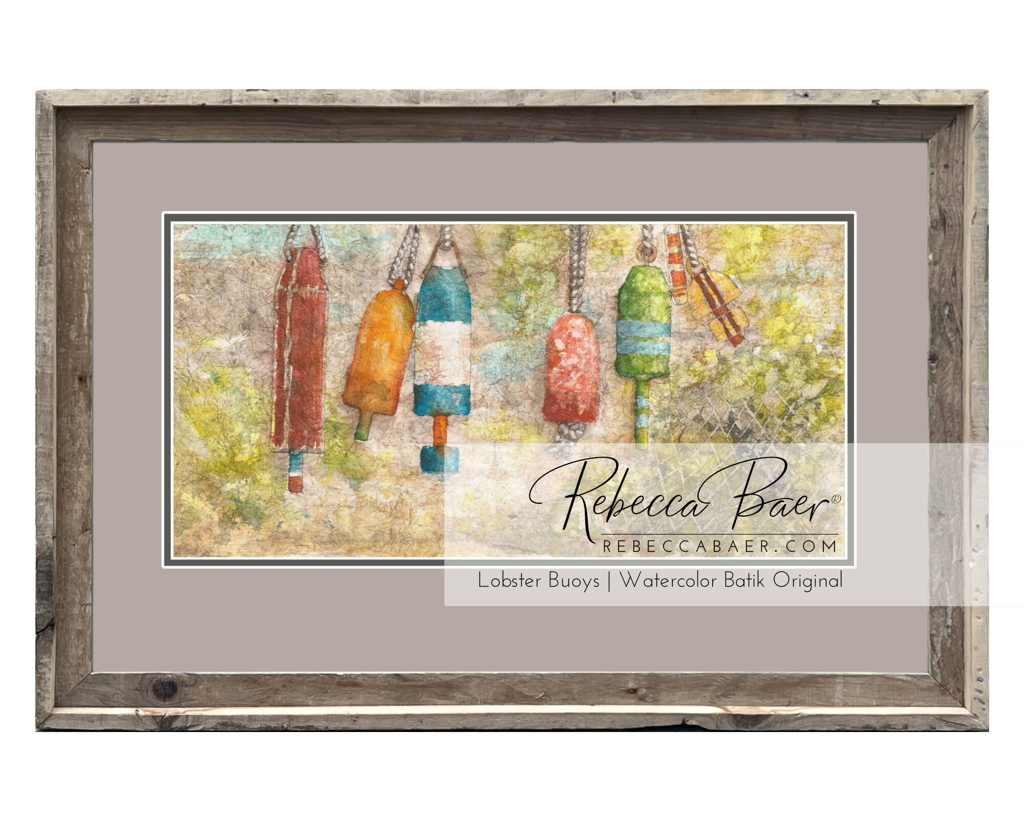 Rebecca Baer Watercolor Batik Lobster Buoys